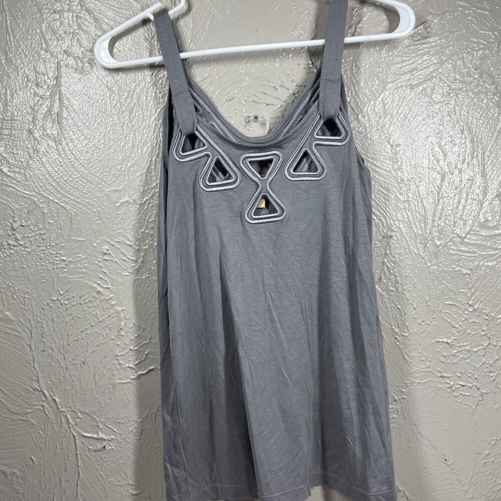 Joe's Jeans Women Gray Tank Top geometric cut outs Size Small